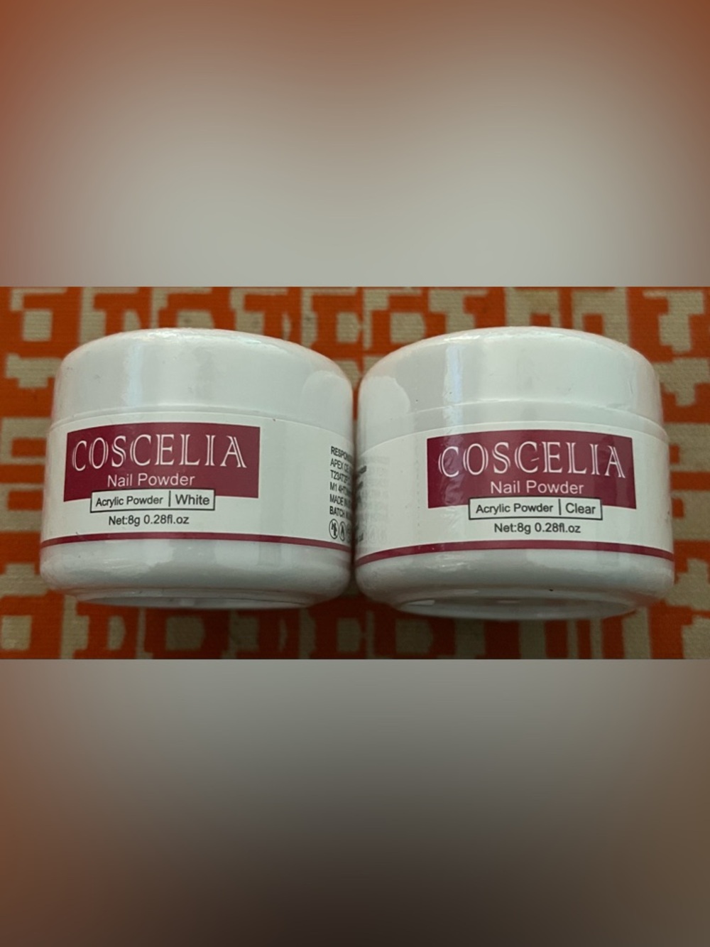 COSCELIA Nail Powder - White & Clear